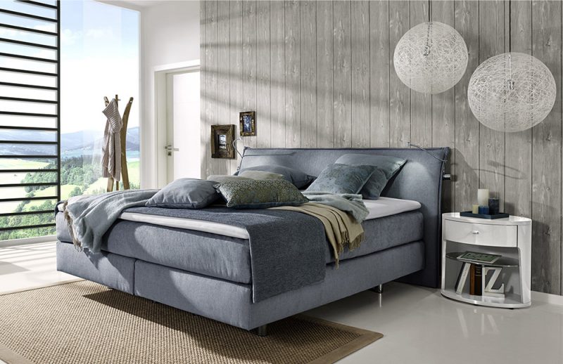 Couture von Femira - Boxspringbett Tosca in Blaugrau Couture von Femira - Boxspringbett Tosca in Blaugrau